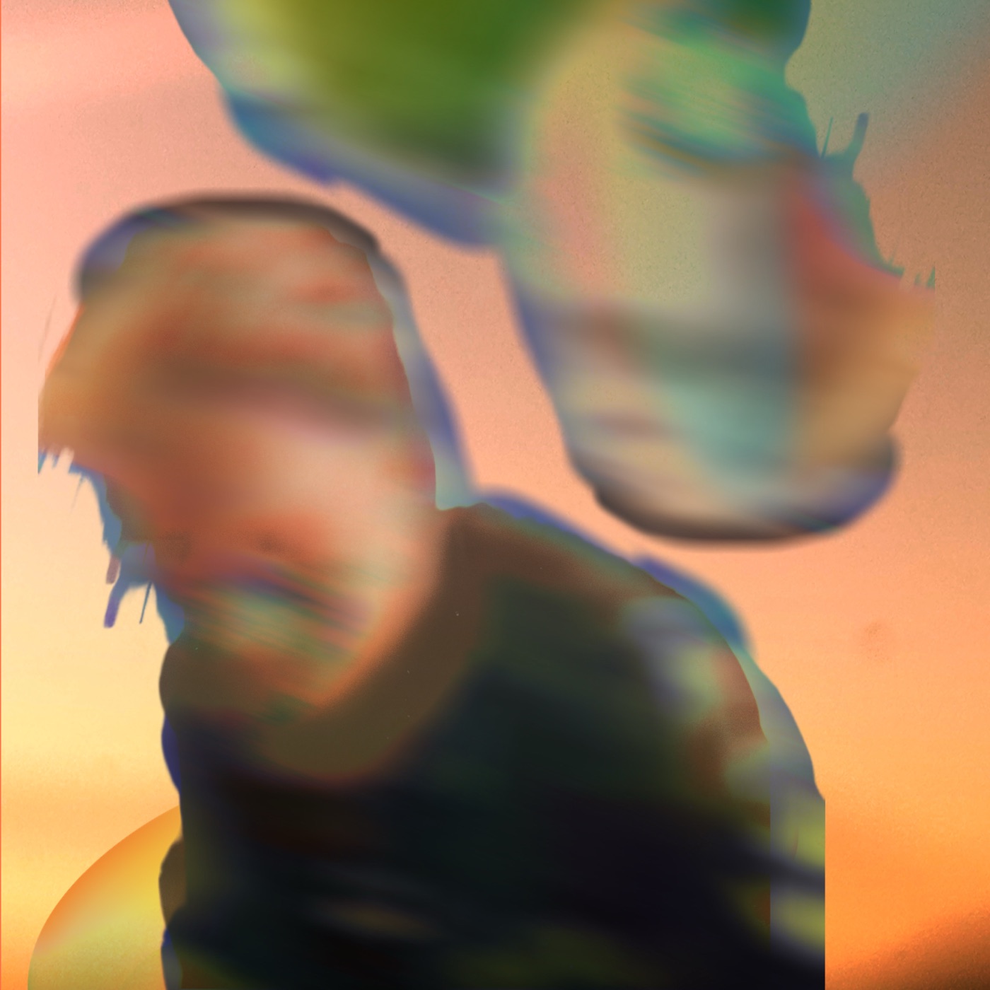 Blurred, painterly portrait of Kostandino against a sunset