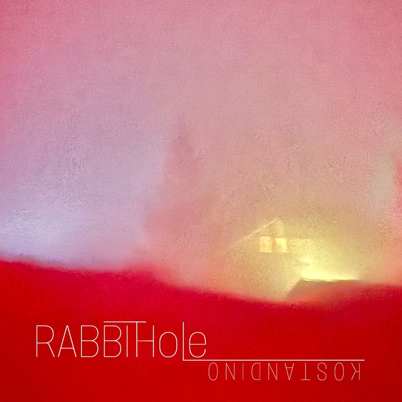 Rabbit Hole cover art: a glowing house in pink fog above a red hill